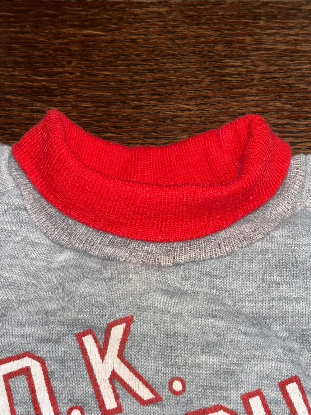 Vintage Carter's 1970’s Gray & Red “O.K. Coach” Sweatshirt 12 months